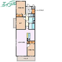 メイユール 2階2SLDKの間取り