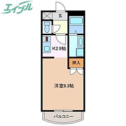 ユーミー日永マンション 1階1Kの間取り