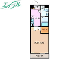 GRAN DUKE 四日市 1階1Kの間取り