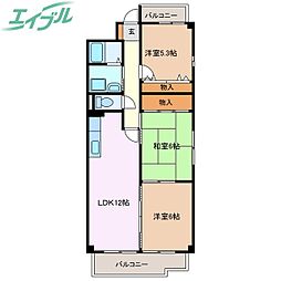 エントピアダテ 3階3LDKの間取り