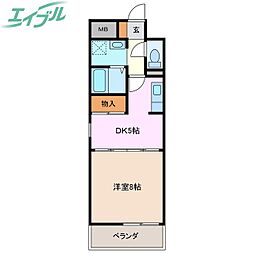 Amenity大井手 3階1DKの間取り