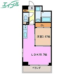 Ｓ−ＦＯＲＴ四日市元町 5階1LDKの間取り
