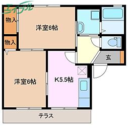 グレースハイム1994 2Kの間取図画像
