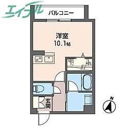 ルミエマサール ワンルームの間取図画像