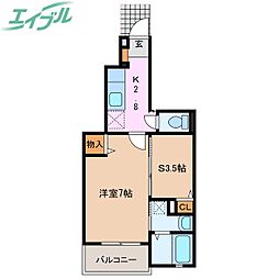 サンシャインヤマトサンシャインM 1SKの間取図画像