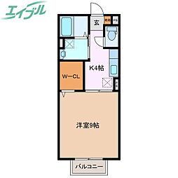 フロイデ 1Kの間取図画像