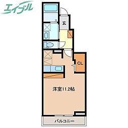 ボヌール2 ワンルームの間取図画像