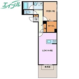 ShaMaison Siele 1LDKの間取図画像