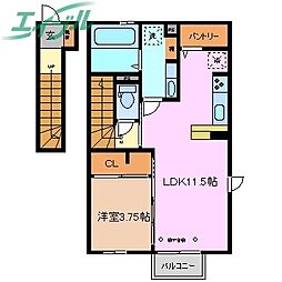 アルバグランデ金場 B 2階/-