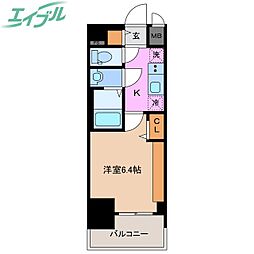 プレリス四日市ティエルナ 1Kの間取図画像