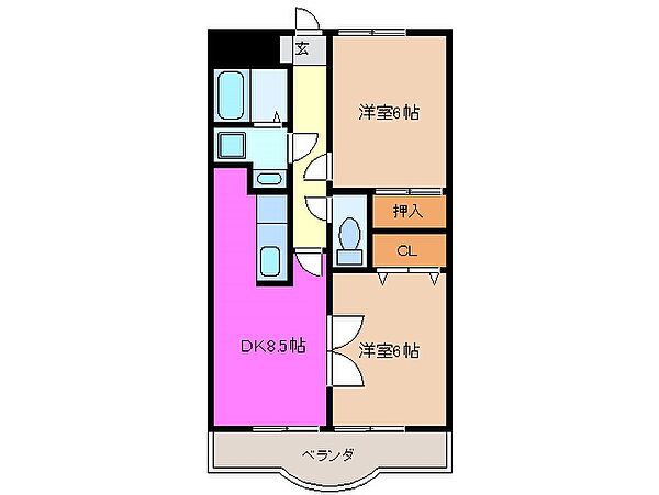 フォレストヒルズヤサカ 308｜三重県四日市市まきの木台２丁目(賃貸マンション2LDK・3階・56.16㎡)の写真 その2