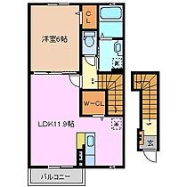 ＫＫヒルズ 201 ｜ 三重県四日市市朝明町（賃貸アパート1LDK・2階・46.95㎡） その2