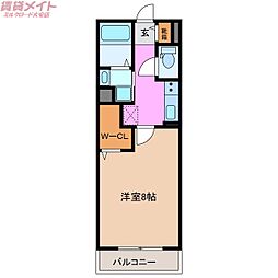 ガノスA 1Kの間取図画像