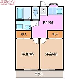 ファミールいとう 1階2Kの間取り