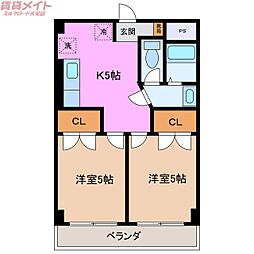 ＮＥＸＴＡＧＥ　Ａ棟 3階2Kの間取り