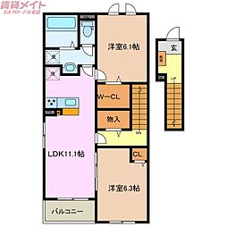 ヴェル ドミール A 2階/-