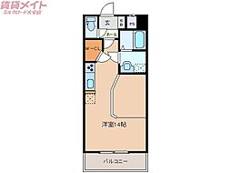 大安ヒルズ ワンルームの間取図画像