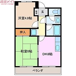 サンヒルズ 2DKの間取図画像