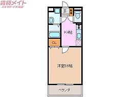 ブランメゾン 1Kの間取図画像