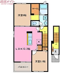 スプリングフィールド2 2LDKの間取図画像