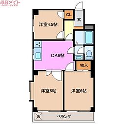 メゾン27 3DKの間取図画像