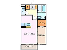 アンベリール 102 ｜ 三重県四日市市桜新町２丁目（賃貸アパート1LDK・1階・41.29㎡） その2