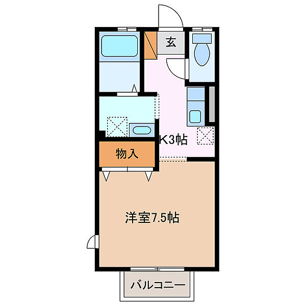 セレーナＫ 110｜三重県四日市市赤堀３丁目(賃貸アパート1K・1階・26.80㎡)の写真 その2