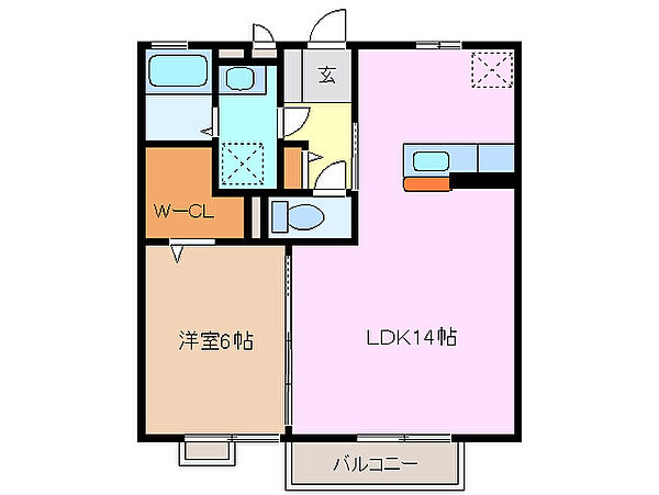 グランドソレーユ　C 103｜三重県四日市市赤堀１丁目(賃貸アパート1LDK・1階・46.75㎡)の写真 その2