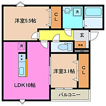 ＬＥＣＯＣＯＮ四日市IV 301 ｜ 三重県四日市市日永東３丁目（賃貸アパート2LDK・3階・45.38㎡） その2