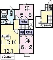 ファミ－ルウツベ　III 205 ｜ 三重県四日市市釆女町（賃貸アパート2LDK・2階・65.64㎡） その2