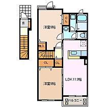 ノートルメゾンB 201 ｜ 三重県四日市市笹川２丁目（賃貸アパート2LDK・2階・57.07㎡） その2