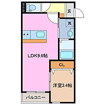 LECOCON四日市V 302 ｜ 三重県四日市市南浜田町（賃貸アパート1LDK・3階・32.60㎡） その2