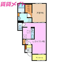 三重県四日市市楠町北五味塚（賃貸アパート1LDK・1階・50.06㎡） その2