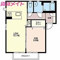 三重県四日市市城西町（賃貸アパート1LDK・2階・43.75㎡） その2