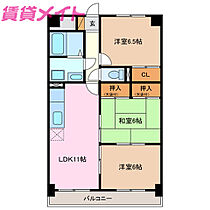 三重県四日市市赤堀南町（賃貸マンション3LDK・3階・65.28㎡） その2