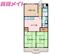第二加藤ビル 6階3DKの間取り