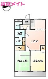 パークハイム 1階2LDKの間取り