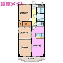 Ｇｒａｎｄｅ　Ｔｏｋｉｗａ 2階3LDKの間取り