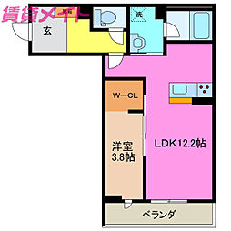 Ｓｈａ　Ｍａｉｓｏｎ　新正 2階1LDKの間取り