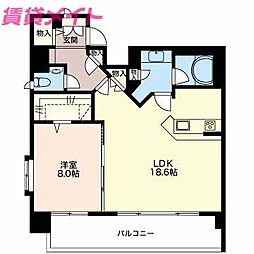 鵜の森レジデンスＵＲＢＡＮ　ＳＴＡＧＥ30 7階1LDKの間取り