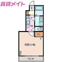 アイリス笹川 1Kの間取図画像