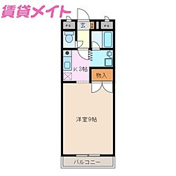 ワンダーランド 1Kの間取図画像