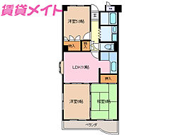 コスモシティ日永 3LDKの間取図画像