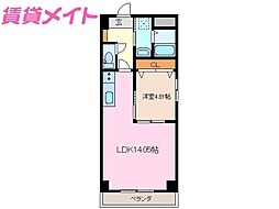 S-FORT四日市zeal 1LDKの間取図画像