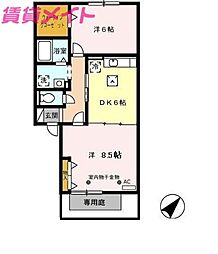 エスペランサ 2DKの間取図画像