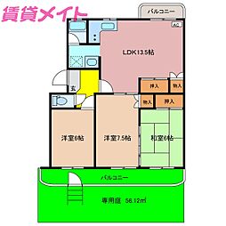 サニーハイツ松原公園A棟 1C 1階