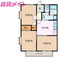 エステートK 3DKの間取図画像