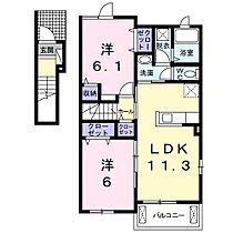 三重県鈴鹿市池田町（賃貸アパート2LDK・2階・57.07㎡） その2