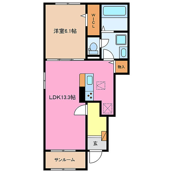 三重県鈴鹿市算所５丁目(賃貸アパート1LDK・1階・50.01㎡)の写真 その2