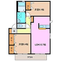 三重県鈴鹿市末広北２丁目（賃貸アパート2LDK・1階・61.33㎡） その2